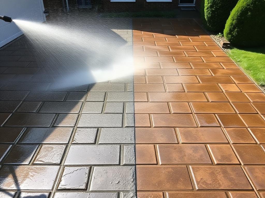 Jet-washed driveway